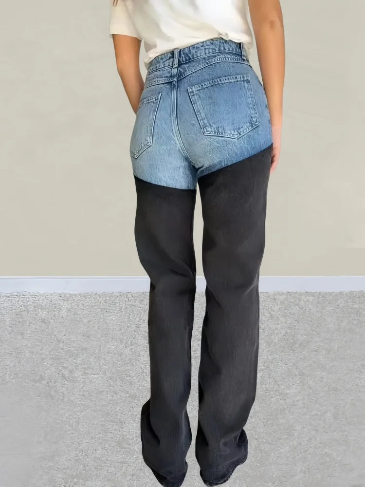 Washed Blue Black Patchwork