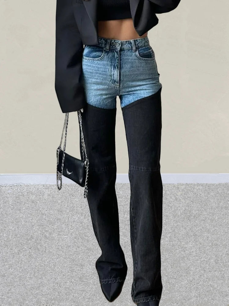 Washed Blue Black Patchwork