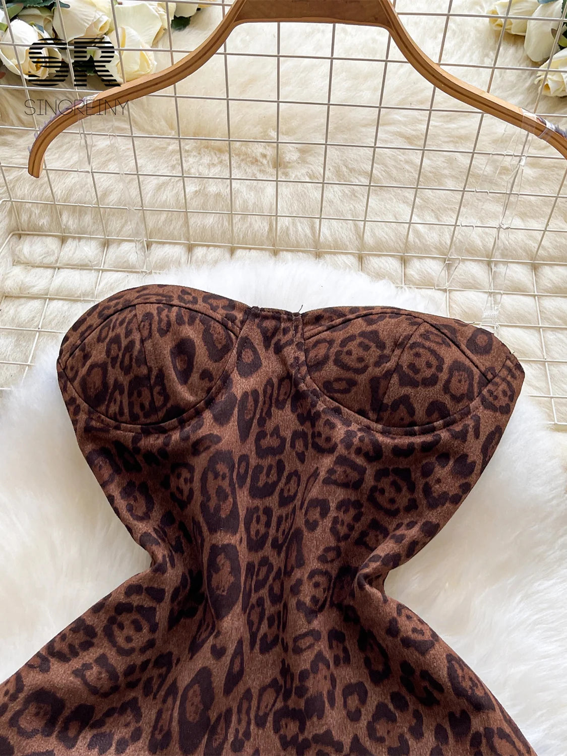 Strapless Leopard Tutu Dress