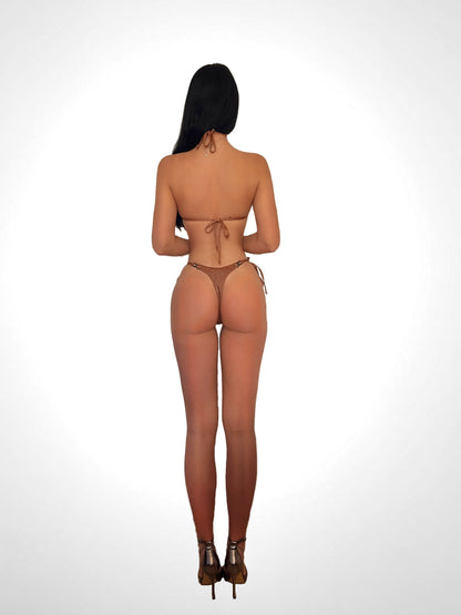 Luxe Sparkle Bikini Set – Sugar Brown
