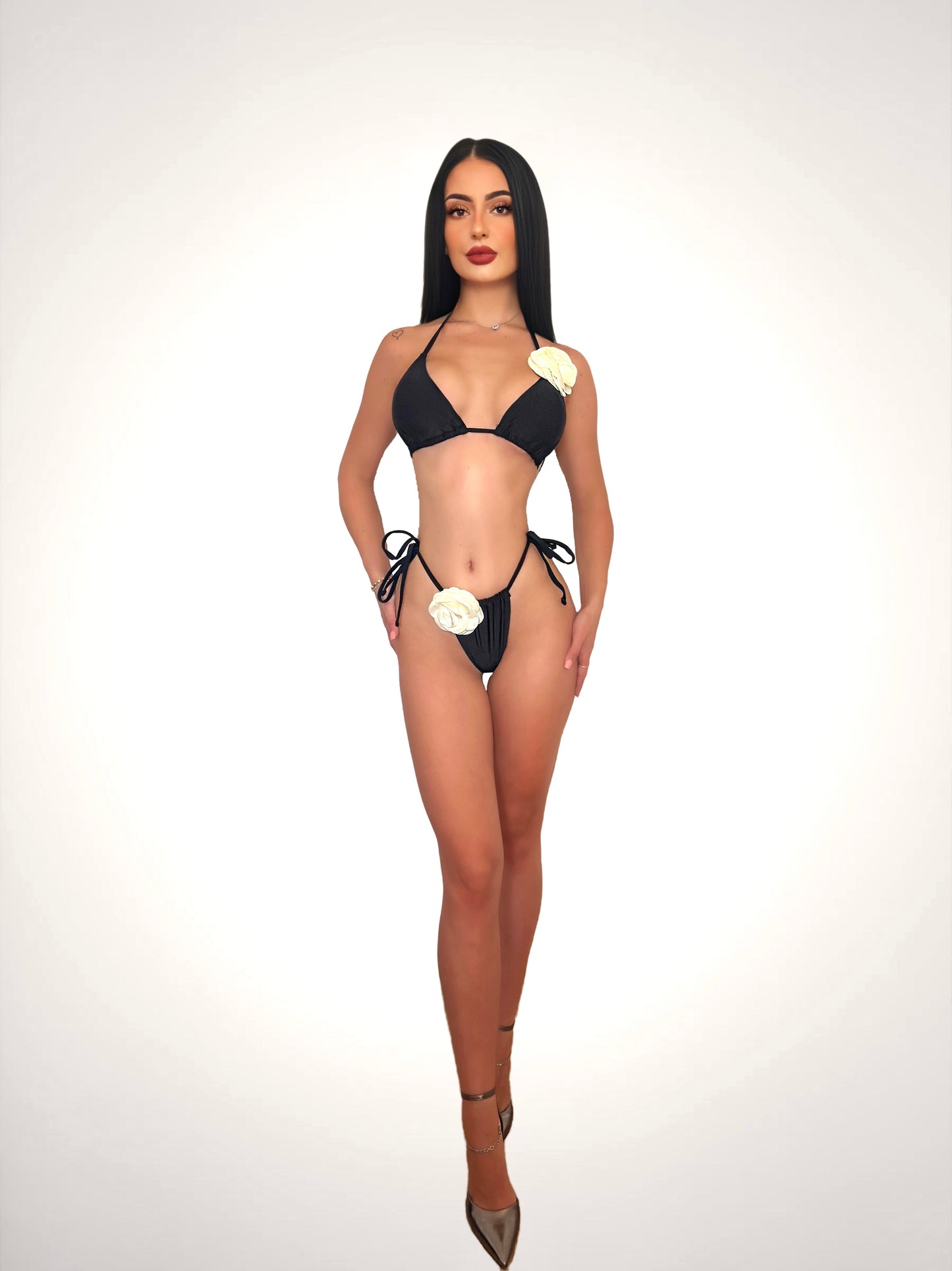 Fleur Noir Bikini Set - Black