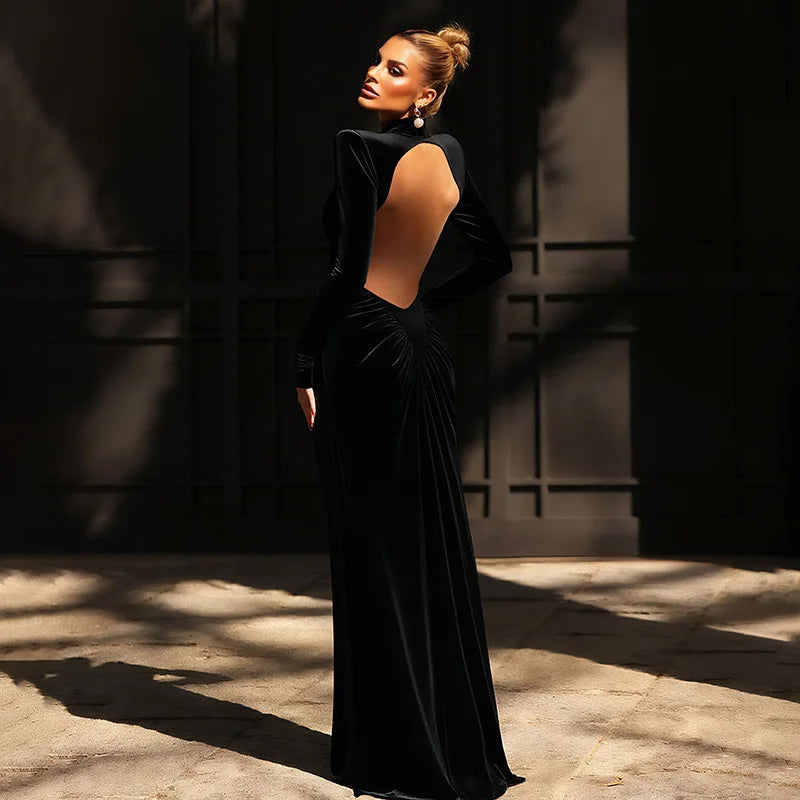 Autumn Backless Maxi Dress