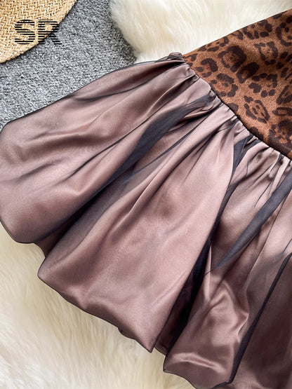 Strapless Leopard Tutu Dress